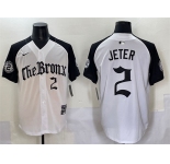 Men's New York Yankees #2 Derek Jeter White Black 'Gothic Legacy Edition' Vapor Premier Limited Stitched Baseball Jersey