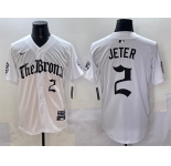 Men's New York Yankees #2 Derek Jeter White 'Gothic Legacy Edition' Vapor Premier Limited Stitched Baseball Jersey