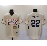 Men's New York Yankees #22 Juan Soto Cream Limited Stitched Baseball Jerseys