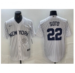Men's New York Yankees #22 Juan Soto White 2024 Cool Base Stitched Jersey