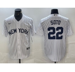 Men's New York Yankees #22 Juan Soto White 2024 Cool Base Stitched Jerseys