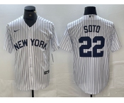 Men's New York Yankees #22 Juan Soto White 2024 Cool Base Stitched Jerseys