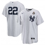 Men's New York Yankees #22 Juan Soto White 2024 World Series Cool Base Stitched Baseball Jersey