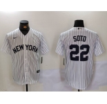 Men's New York Yankees #22 Juan Soto White Cool Base Stitched Baseball Jersey