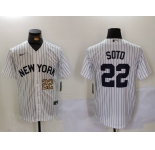 Men's New York Yankees #22 Juan Soto White Cool Base Stitched Baseball Jerseys