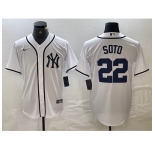 Men's New York Yankees #22 Juan Soto White Fashion Cool Base Jersey