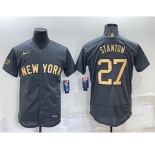 Men's New York Yankees #27 Giancarlo Stanton Grey 2022 All Star Stitched Flex Base Nike Jersey