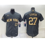 Men's New York Yankees #27 Giancarlo Stanton Number Grey 2022 All Star Stitched Flex Base Nike Jersey