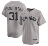 Mens New York Yankees #31 Cam Schlittler Gray 2026 Road Limited Stitched Baseball Jersey