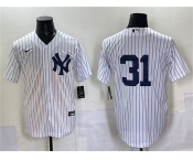 Men's New York Yankees #31 Ichiro Suzuki White Cool Base Limited Stitched Baseball Jersey