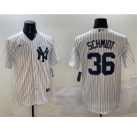 Men's New York Yankees #36 Clarke Schmidt White Cool Base Stitched Baseball Jersey