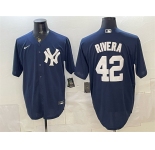 Men's New York Yankees #42 Mariano Rivera Navy Limited Stitched Baseball Jersey