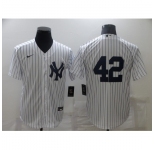 Men's New York Yankees #42 Mariano Rivera White Game Authentic Collection Jersey