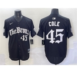 Men's New York Yankees #45 Gerrit Cole Black 'Gothic Legacy Edition' Vapor Premier Limited Stitched Baseball Jersey