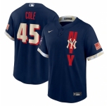 Men's New York Yankees #45 Gerrit Cole Nike Navy 2021 MLB All-Star Game Replica Player Jersey