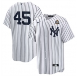 Men's New York Yankees #45 Gerrit Cole White 2024 World Series Cool Base Stitched Baseball Jersey