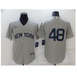 Men's New York Yankees #48 Anthony Rizzo Gray Game 2021 Field of Dreams Jersey