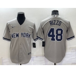 Men's New York Yankees #48 Anthony Rizzo Grey Stitched MLB Nike Cool Base Throwback Jersey