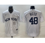 Men's New York Yankees #48 Anthony Rizzo White 2024 Cool Base Stitched Jersey