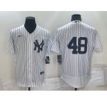 Men's New York Yankees #48 Anthony Rizzo White No Name Stitched MLB Flex Base Nike Jersey