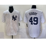 Men's New York Yankees #49 Ron Guidry White Cool Base Stitched Baseball Jersey