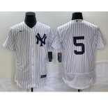 Men's New York Yankees #5 Joe DiMaggio White Flex Base Stitched Baseball Jersey