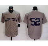 Men's New York Yankees #52 CC Sabathia Grey Cool Base Stitched Jersey
