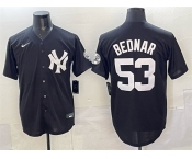 Men's New York Yankees #53 David Bednar Black Stitched Baseball Jersey