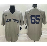 Men's New York Yankees #65 Nestor Cortes 2021 Grey Field of Dreams Cool Base Stitched Baseball Jersey