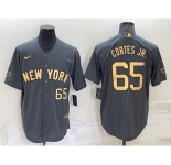 Men's New York Yankees #65 Nestor Cortes Jr Number Grey 2022 All Star Stitched Cool Base Nike Jersey