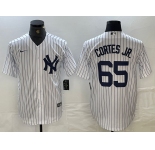 Men's New York Yankees #65 Nestor Cortes Jr White Stitched Cool Base Nike Jersey