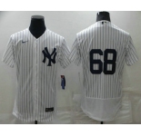 Men's New York Yankees #68 Dellin Betances White Home No Name Stitched MLB Flex Base Nike Jersey