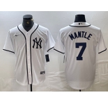 Men's New York Yankees #7 Mickey Mantle White Fashion Cool Base Jersey