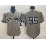 Men's New York Yankees #95 Oswaldo Cabrera Grey Cool Base Stitched Jersey
