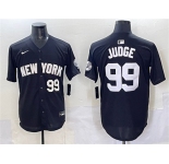 Men's New York Yankees #99 Aaron Judge Black Limited Stitched Baseball Jersey