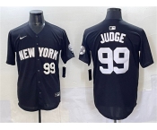Men's New York Yankees #99 Aaron Judge Black Limited Stitched Baseball Jersey