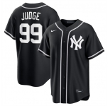 Men's New York Yankees #99 Aaron Judge Black Out Stitched Baseball Jersey