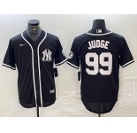 Men's New York Yankees #99 Aaron Judge Black White Cool Base Stitched Jersey