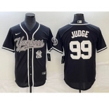 Men's New York Yankees #99 Aaron Judge Black With Patch Cool Base Stitched Baseball Jersey