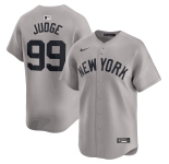 Men's New York Yankees #99 Aaron Judge Gray 2024 Away Limited Cool Base Stitched Baseball Jersey
