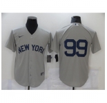 Men's New York Yankees #99 Aaron Judge Gray Game 2021 Field of Dreams Jersey