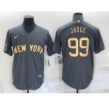 Men's New York Yankees #99 Aaron Judge Grey 2022 All Star Stitched Cool Base Nike Jersey