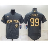 Men's New York Yankees #99 Aaron Judge Number Grey 2022 All Star Stitched Flex Base Nike Jersey