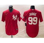Men's New York Yankees #99 Aaron Judge Red Fashion Cool Base Jersey