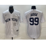 Men's New York Yankees #99 Aaron Judge White 2024 Cool Base Stitched Jersey