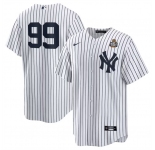 Men's New York Yankees #99 Aaron Judge White 2024 World Series Cool Base Stitched Baseball Jersey