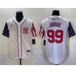 Men's New York Yankees #99 Aaron Judge White 2025 Independence Day Vapor Limited Stitched Baseball Jersey