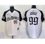 Men's New York Yankees #99 Aaron Judge White Black 'Gothic Legacy Edition' Vapor Premier Limited Stitched Baseball Jersey