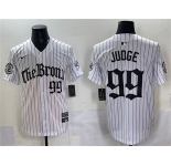 Men's New York Yankees #99 Aaron Judge White Pinstripe 'Gothic Legacy Edition' Vapor Premier Limited Stitched Baseball Jersey