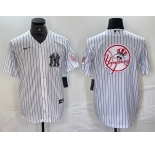 Men's New York Yankees Big Logo White With Patch 2024 Cool Base Stitched Jersey